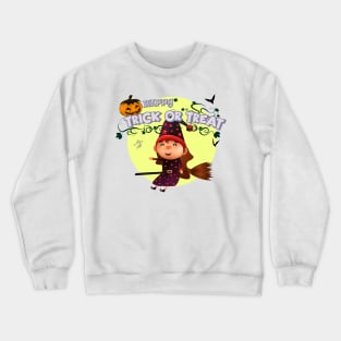 Cute cartoon Happy Halloween.Trick or Treat. Crewneck Sweatshirt